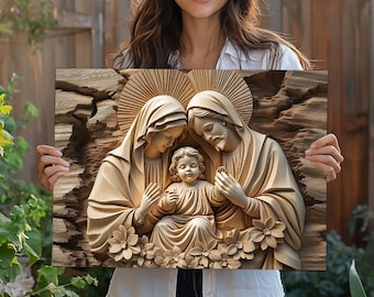Holy Family Canvas Art: Catholic Faith Wall Decor