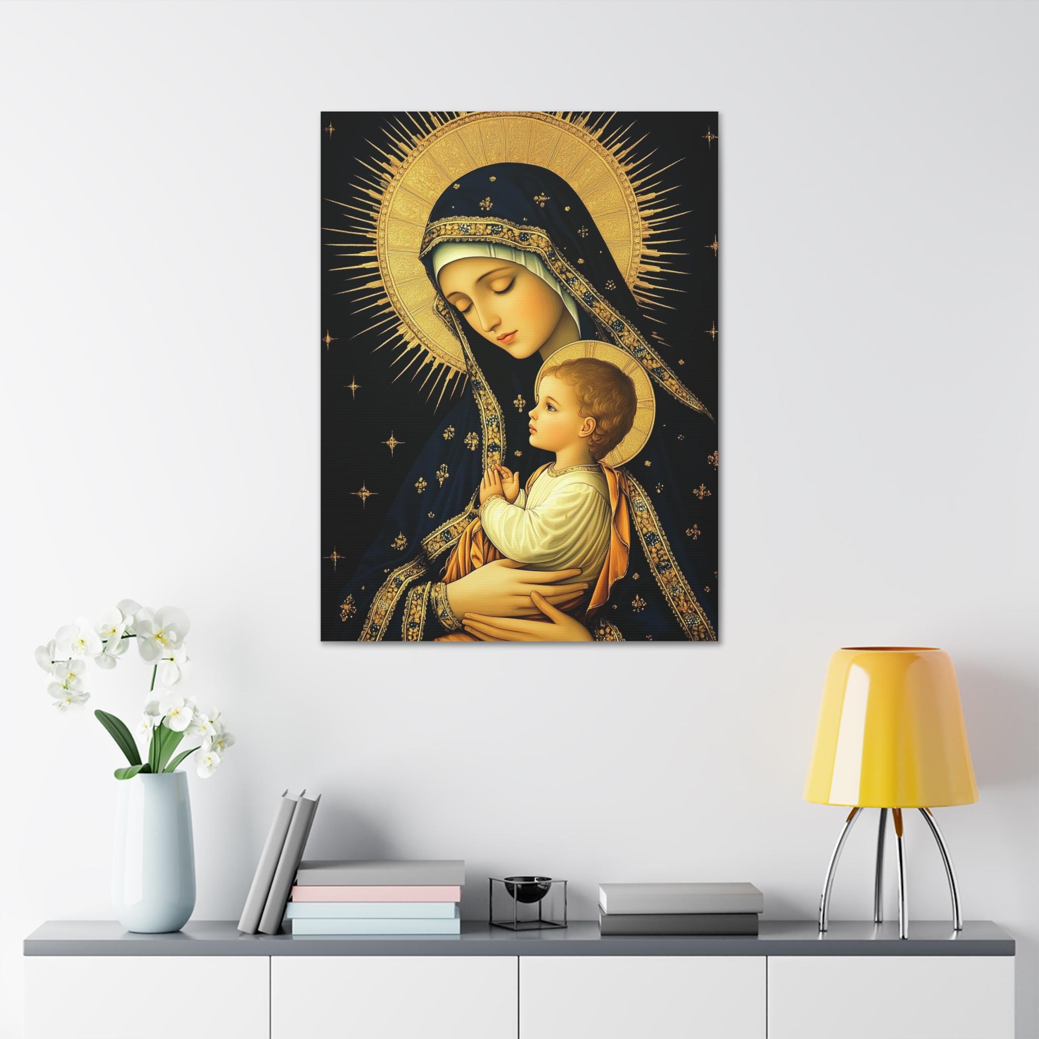 Virgin Mary and Baby Jesus Canvas | Catholic Wall Art - Etsy