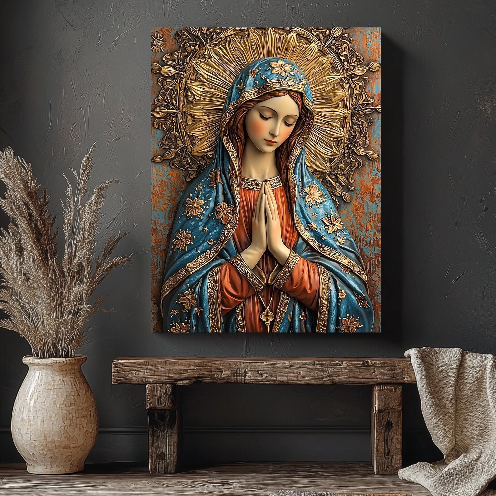 Virgin Mary Canvas Art – Religious Catholic Home Decor - Etsy
