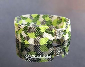 Camouflage Bracelet Tutorial: Peyote 15/0 (PDF Download)