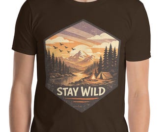Stay Wild Graphic T-Shirt | Mountain Camping Design