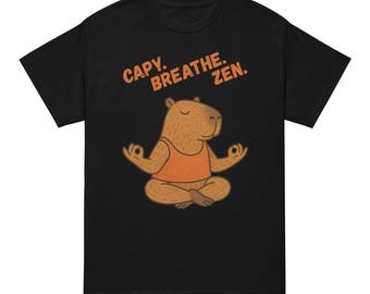 Capybara Yoga Cotton Tee – Funny Meditating Animal Graphic Shirt