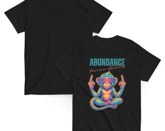 Abundance Monkey Graphic T-Shirt – Unisex Spiritual Tee