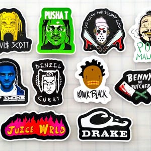 Modern Hip-Hop Sticker Pack (10 Stickers) Set 2 vinyl decals rap trap indie gangster r&b music band hardcore soundcloud singer street gang