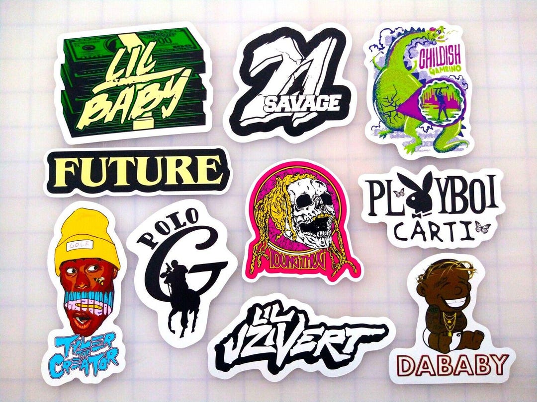 Rap Decals Modern Hip-hop Sticker Pack (10 Stickers) Set 1 Vinyl Decals Rap Trap ...