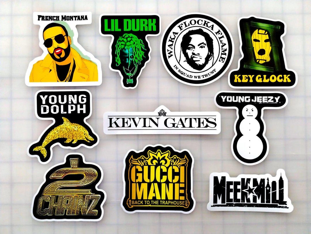 Rap Decals Modern Hip-hop Sticker Pack (10 Stickers) Set 7 Vinyl Decals Rap Trap ...