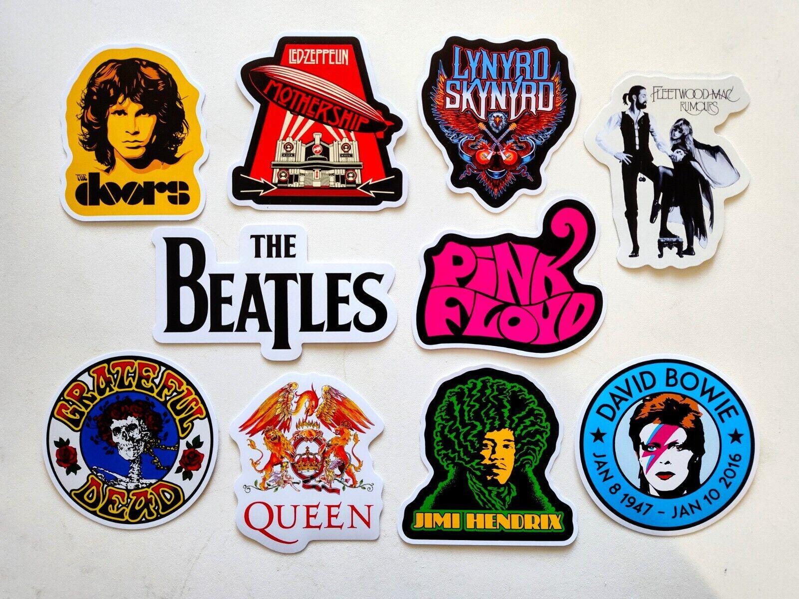 Classic Rock Sticker Pack (10 Stickers) SET 7 vinyl decals legends guitar 60's 70's 80's pop band rocker nostalgia rock n roll metal punk