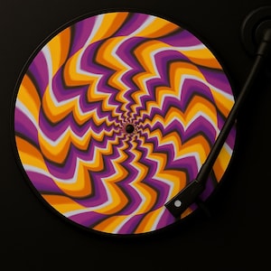 Psychedelic Slip Mat 1 – Vibrant Optical Illusion Turntable Mat | 12&quot; Vinyl Record Player Accessory | DJ Slipmat | Audiophile Gift Slip mat