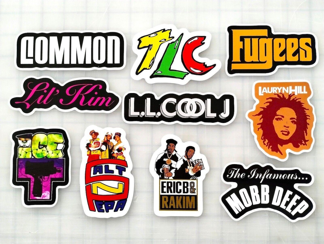 Rap Decals Classic Hip-hop Sticker Pack (10 Stickers) Set 6 Vinyl Decals Rap Dj ...