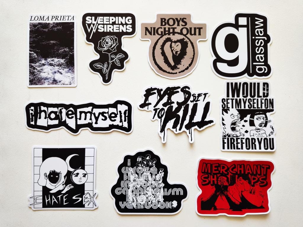 Screamo / Emo Sticker Pack (10 Stickers) Set 3 Vinyl Decals