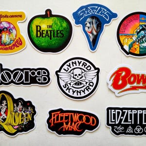 Classic Rock Sticker Pack (10 Stickers) SET 1 vinyl decals legends guitar 60&#39;s 70&#39;s 80&#39;s pop band rocker nostalgia rock n roll metal punk