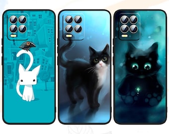 Aangepast telefoonhoesje schattig Kitty Cartoon Vibe voor iPhone en Samsung | Slanke beschermhoes | Past op meerdere modellen