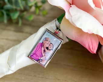 Bridal Bouquet Charm, Bridal Charm, Bridal Keepsake, "Something Old",Photo Charm, Silver Photo Charm, Bridal Photo Charm