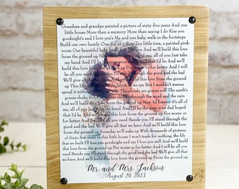 Wedding song lyrics sign wedding photo wedding song personalized with Names first dance frame personalized wedding gift wedding photo