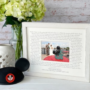 Disney Photo Mat personalized with Names Happily ever after engagement gift personalized wedding gift bride and groom wedding photo image 6