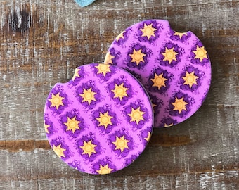 Rapunzel Car Coasters, Tangled Inspired, Set of 2
