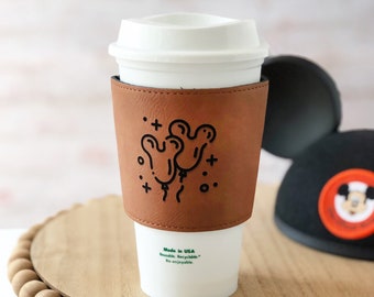 Mickey balloon COFFEE SLEEVE, disney coffee sleeve, magic kingdom, disney coffee, coffee sleeve, cooler/holder, drink holder