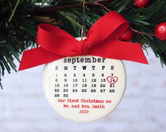 OUR FIRST CHRISTMAS Ornament, our first christmas, Just Married ornament, Wedding ornament, personalized christmas ornament, wedding gift