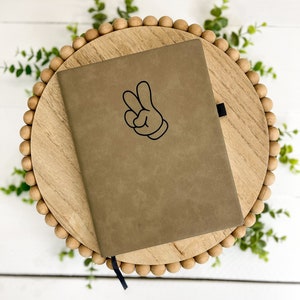 Mickey Peace sign JOURNAL, Mickey and Minnie, Disney journal, journal, custom journal, personalized journal image 1