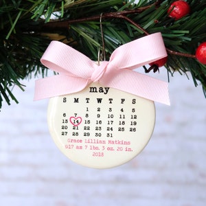BABY'S FIRST CHRISTMAS ornament, Baby ornament, personalized christmas ornament, Birth date, typewriter, Baby shower gift, custom ornament