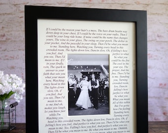 Wedding song lyrics Photo Mat personalized with Names first dance frame personalized wedding gift bride and groom wedding photo