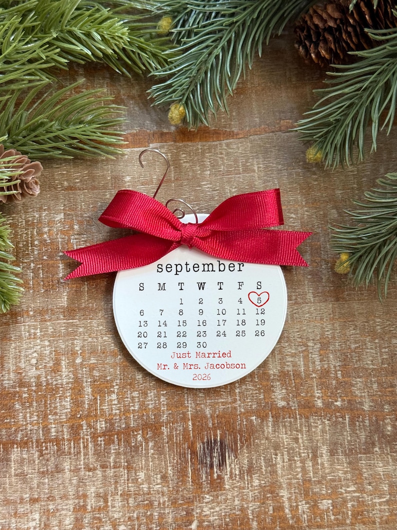 Personalized Wedding Ornament: Just Married, Wedding Date, Mr & Mrs