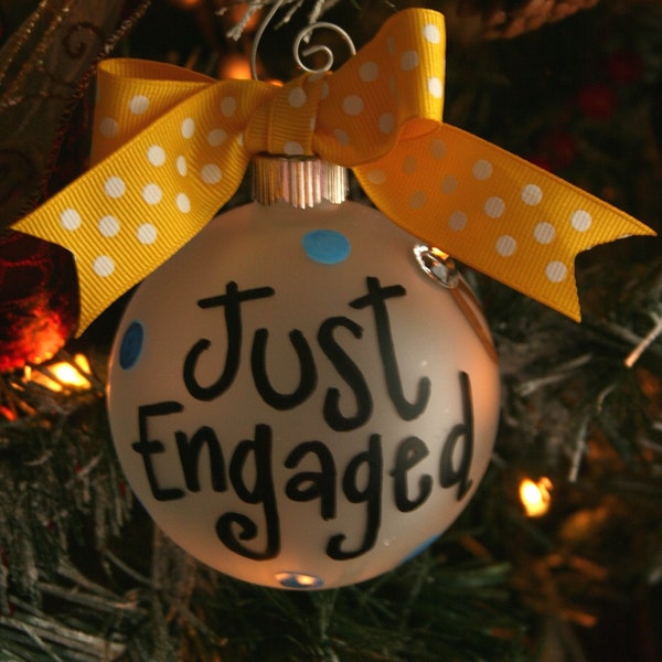 Just Engaged Ornament, christmas ornament, ornament