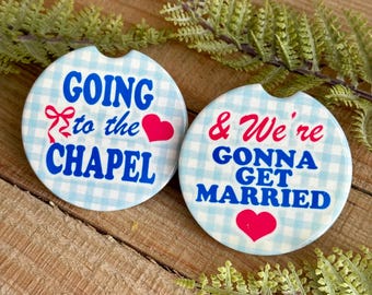 Going to the chapel car coasters Wedding design Bride to be