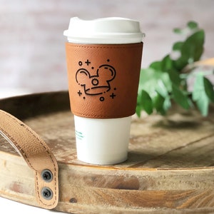 DISNEY coffee sleeve, Minnie ears, mickey hat, disney parks, disney coffee, disney coffee sleeve, drink holder image 5