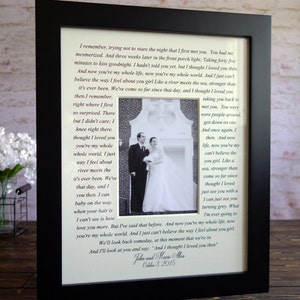 Wedding song lyrics Photo Mat personalized with Names first dance frame personalized wedding gift bride and groom wedding photo image 4