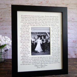 Wedding song lyrics Photo Mat personalized with Names first dance frame personalized wedding gift bride and groom wedding photo