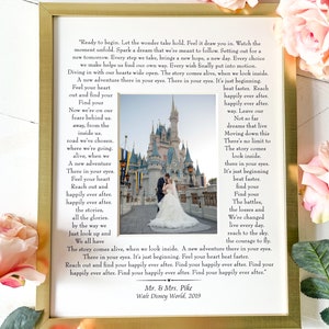 Disney Photo Mat personalized with Names Happily ever after engagement gift personalized wedding gift bride and groom wedding photo image 7