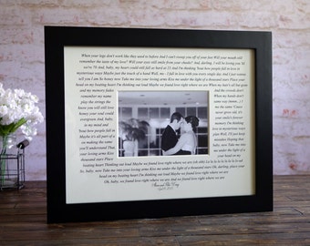 Wedding Song Lyrics Photo Mat: Personalized First Dance Gift