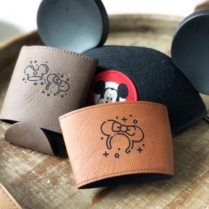 DISNEY coffee sleeve, Mickey hat, minnie ears, disney parks, disney coffee, disney coffee sleeve, cooler/holder image 7