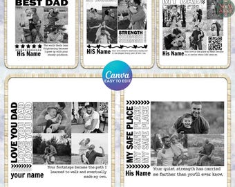 6+ Custom Dad Collage Canva Template, Love Father Png, Customize Dad Photo Template, Gift for Dad Png, Family Editable, Father Day Png