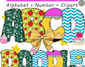 4+ School Alphabet Png Bundle, School Letters Png, Hand Drawn Font Png Bundle, Teacher Life Png, 100 Days Of School Png, School Png