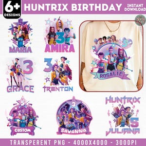 6+ Kpop Demon Hunter Png Bundle, Huntrix Fan Png, Custom Birthday Png, Huntrix Birthday Png, Kpop Movie Png Bundle, Mira Rumi Zoey Png