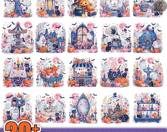 50+ Spooky Halloween Png Bundle, Cute Ghost Png, Black cat Png Bundle, Funny Fall  Png, Brushstroke Halloween Png, Trick Or Treat Png