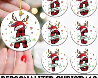 Personalized Christmas Ornament Bundle, Custom Alphabet Christmas Ornament Designs, Family Name Ornament Png, Christmas Png, Commercial Use