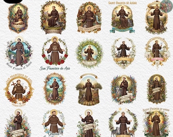 20+ Saint Of Animals Png Bundle, Jesus Png, Religious Png, Saint Francis Of Assisi Png, Pray For Us Png Bundle, Christian Nativity Scene Png