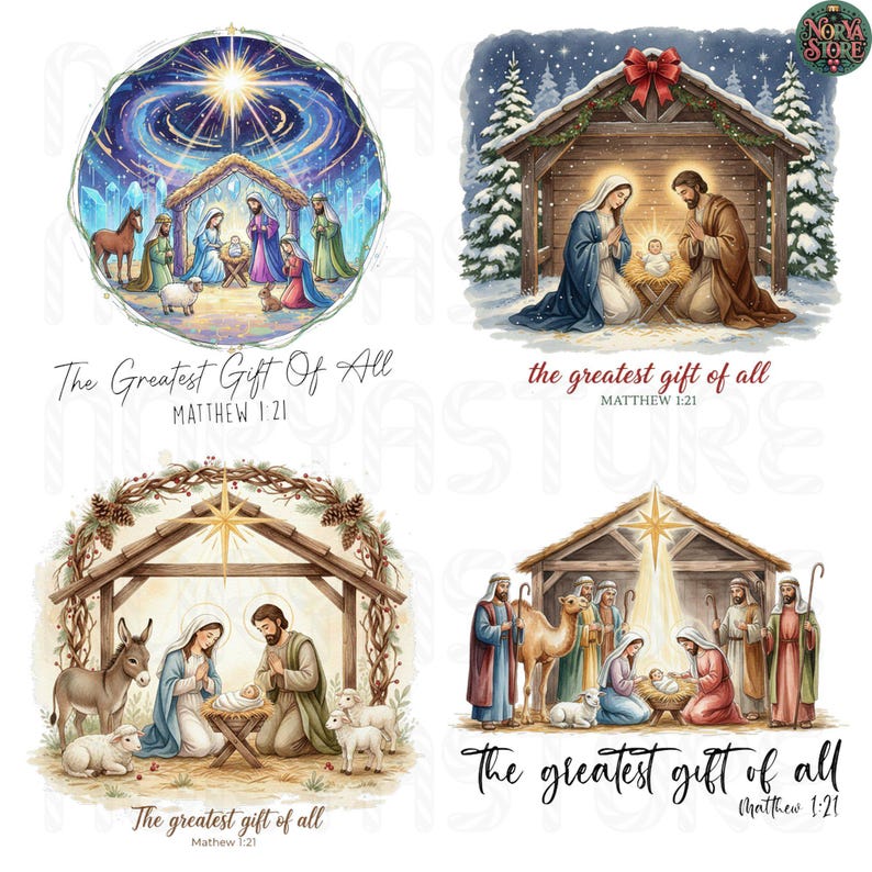 20+ Christian Jesus Png Bundle, Nativity Scene Png, Christian Png, The Greatest Gift Of All Png, Joy To The World Png Bundle, Cross Png image 5