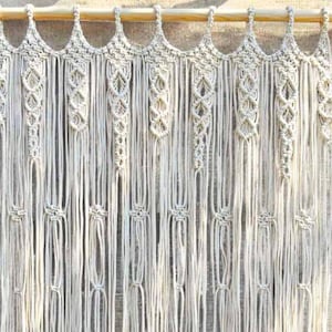 Boho Vibes Natural Cotton Macramé Curtain - Quick Delivery, Scandi Style