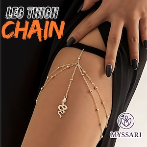 Cadena de serpiente para muslo, cadena para muslo para mujer, joyería de verano para piernas, cadenas de joyería corporal - Regalo para ella