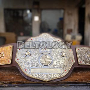 BIG GOLD World Heavyweight Championship Replica Title Belt Adult 6mm Dicasted