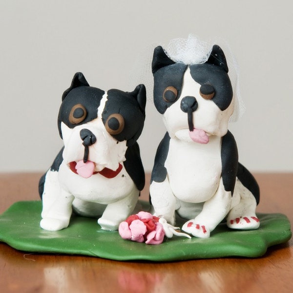 Boston Terrier Wedding Cake Topper