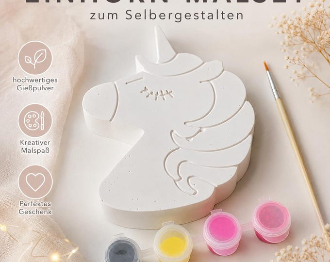 Featured listing image: Unicorn Painting Set, Plaster Painting Set for Kids, Raysin Decor, Craft Kit, DIY Gift – Magical painting fun you'll fall in love with!