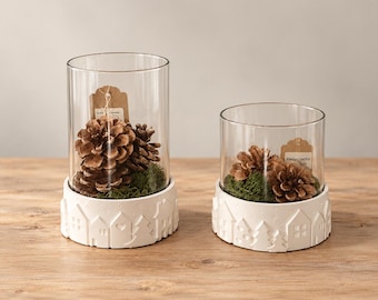 Autumn decoration in a glass jar – hand-cast base made from Venus arm | Housewarming gift