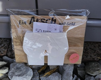 An ass full of money – Funny money gift made of Raysin – funny decoration with money compartment – Handmade souvenir – Gift idea with humor