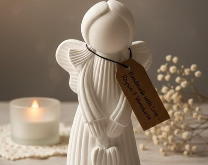 Featured listing image: Unique Angel Decoration | Guardian Angel Gift | Raysin Venus Arm Figurine | Loving Home Decor | Handmade for Baptism, Wedding, or Funeral