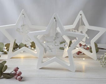 Star with Angel from Raysin – Handmade Christmas Decoration & Guardian Angel Gift – Heavenly Star Decoration for a Cozy Home